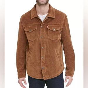 Levi Strauss & co. Faux Suede Shirt jacket M-L check  measurements